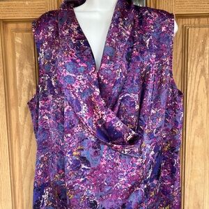 💚3/$25 Coldwater Creek Multicolor Abstract Top 1X